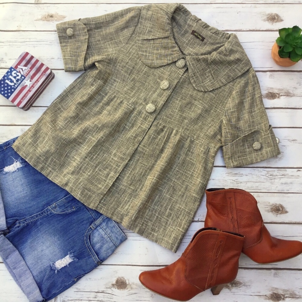 Wild Honey Vintage Inspired Babydoll Linen Jacket